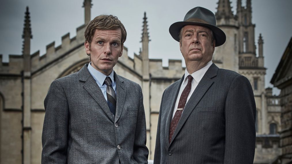 Endeavour -Shaun Evans , Roger Allam - Endeavour, Season 5 MASTERPIECE Mystery! Sundays, June 24–July 29, 2018 at 9pm ET on PBS Shown from left to right: Shaun Evans as Endeavour Morse and Roger Allam as Fred Thursday.