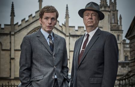 Endeavour -Shaun Evans , Roger Allam - Endeavour, Season 5 MASTERPIECE Mystery! Sundays, June 24–July 29, 2018 at 9pm ET on PBS Shown from left to right: Shaun Evans as Endeavour Morse and Roger Allam as Fred Thursday.