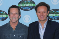 Jeff Probst and Mark Burnett arrive at the CBS 'Survivor' 10-Year Anniversary Party