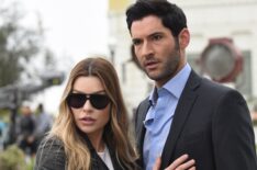 Lauren German and Tom Ellis in the 'Boo Normal/Once Upon a Time' two-hour bonus episode of Lucifer