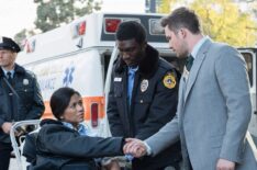 Karen David as Young Denise Christopher, Matt Lanter as Wyatt Logan in Timeless - Season 2 - 'The Day Reagan Was Shot'
