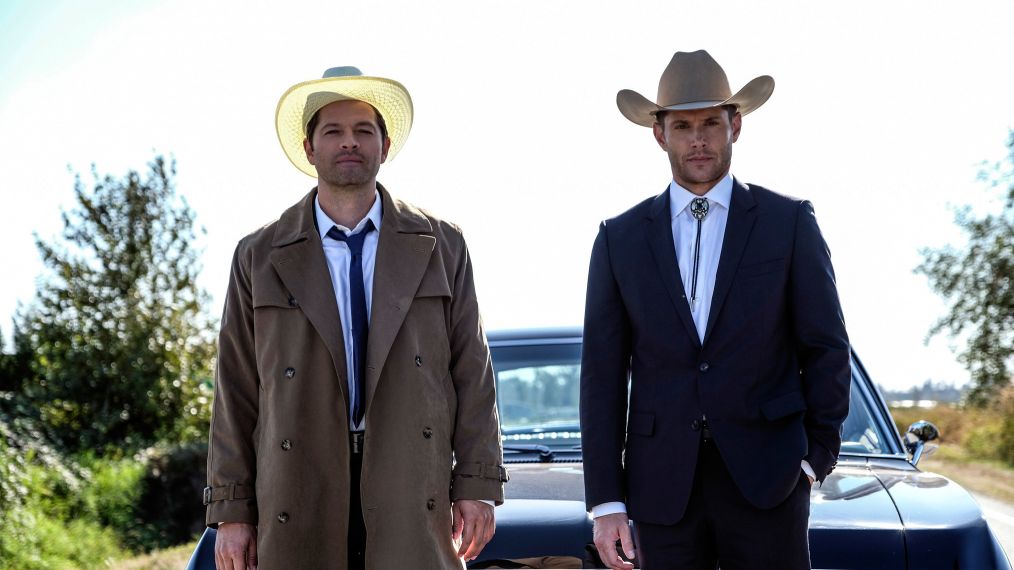 Supernatural - Misha Collins and Jensen Ackles in cowboy hats