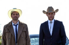 Supernatural - Misha Collins and Jensen Ackles in cowboy hats