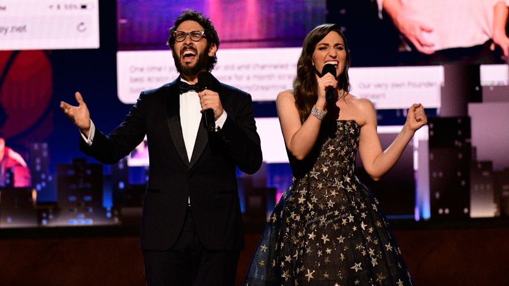 Josh Groban and Sara Bareilles perform at the Tony Awards