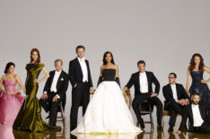 Scandal - Bellamy Young as First Lady Mellie Grant, Darby Stanchfield as Abby Whelan, Jeff Perry as Cyrus, Tony Goldwyn as President Fitzgerald Grant, Kerry Washington as Olivia Pope, Scott Foley as Jake Ballard, Joshua Malina as David Rosen, Guillermo Diaz as Huck, and Katie Lowes as Quinn Perkins