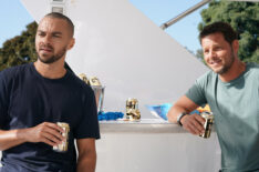 Jesse Williams as Jackson Avery and Justin Chambers as Alex Karev in Grey's Anatomy