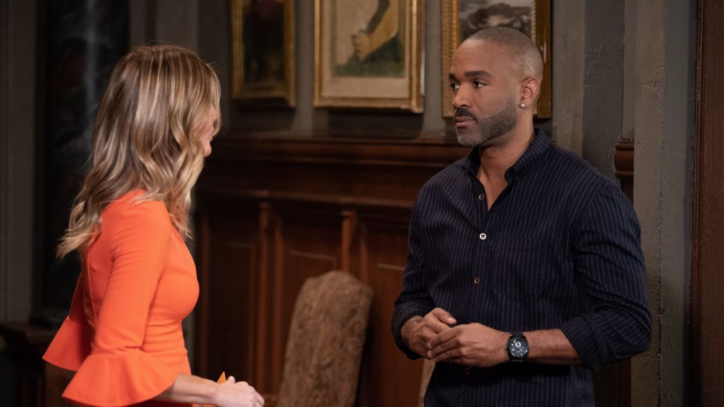 Michelle Stafford (Nina) and Donnell Turner (Curtis) in General Hospital