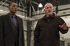 Giancarlo Esposito as Gustavo 'Gus' Fring and Jonathan Banks as Mike Ehrmantraut in Better Call Saul - Season 4, Episode 6