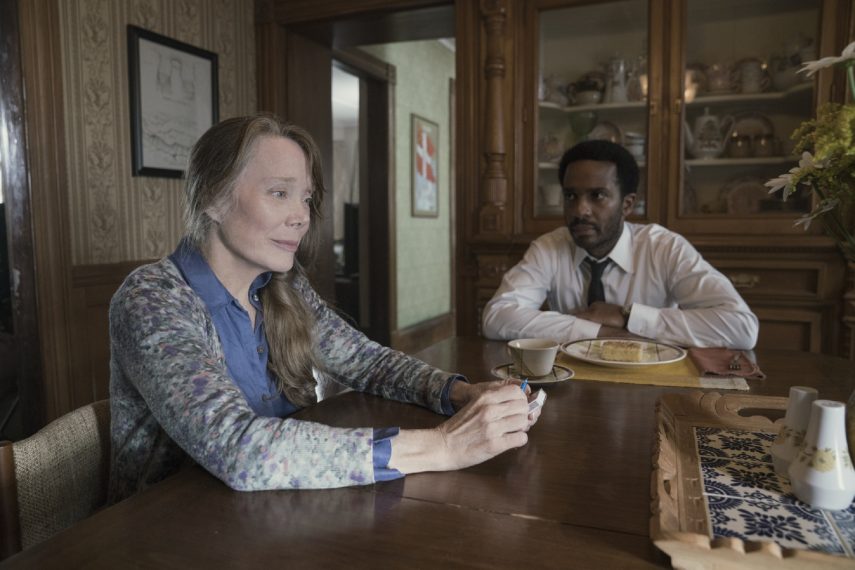Castle Rock --"Severance" - Episode 101 -- Henry Deaver, a death-row attorney, confronts his dark past when an anonymous call lures him back to his hometown of Castle Rock, Maine. Ruth Deaver (Sissy Spacek) and Henry Deaver (Andre Holland), shown. (Photo by: Patrick Harbron/Hulu)