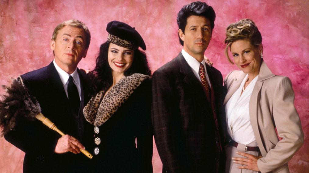 Daniel Davis, Fran Drescher, Charles Shaughnessy, and Lauren Lane in The Nanny