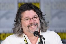 Ron Moore speaks onstage at SYFY: 'Battlestar Galactica' Reunion during Comic-Con International 2017
