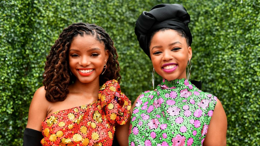 Chloe Bailey and Halle Bailey of the R&B duo Chloe X Halle attend the 2018 MTV Movie And TV Awards