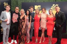 James Kennedy, Tom Sandoval, Ariana Madix, Scheana Shay, Tom Schwartz, Stassi Schroeder, Kristen Doute, Brittany Cartwright, and Jax Taylor attend the 2018 MTV Movie And TV Awards