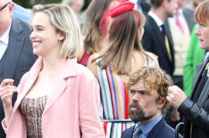 Emilia Clarke and Peter Dinklage at the Kit Harington and Rose Leslie wedding