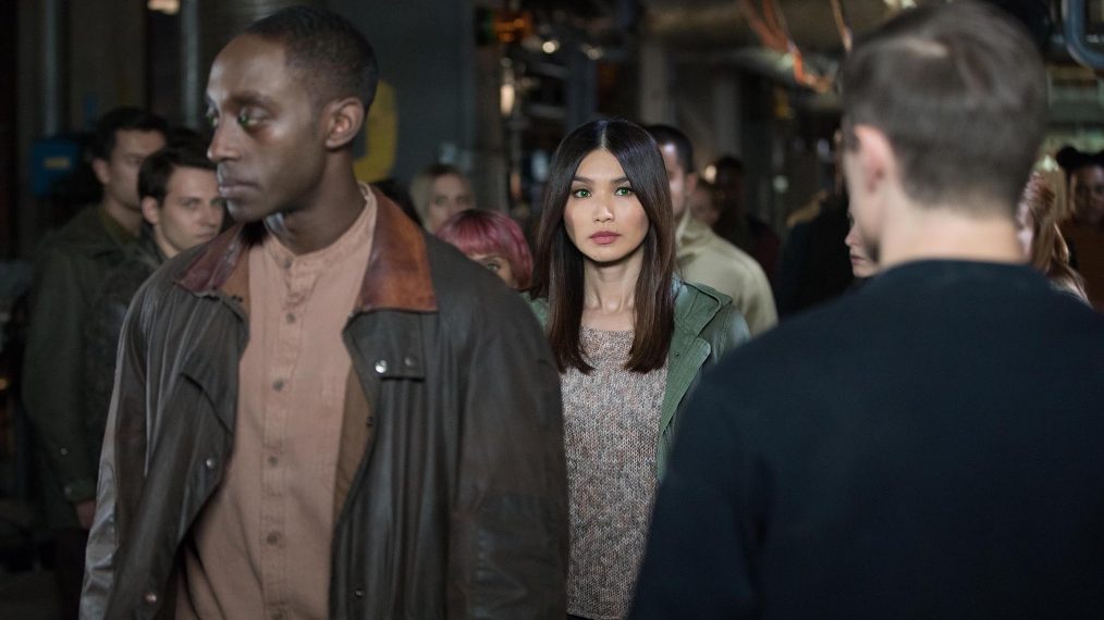 Ivanno Jeremiah as Max and Gemma Chan as Mia in Humans