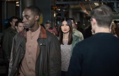 Ivanno Jeremiah as Max and Gemma Chan as Mia in Humans
