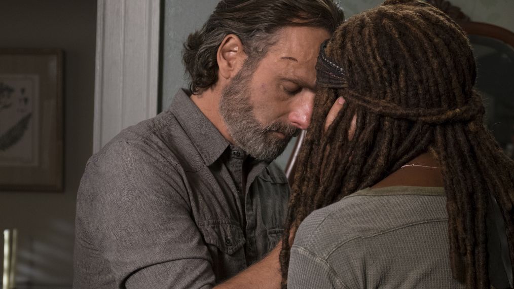 Andrew Lincoln as Rick Grimes, Danai Gurira as Michonne - The Walking Dead