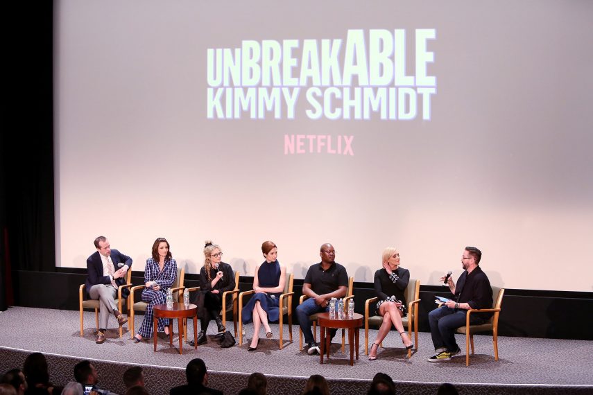  New York, NY - 6/3/18 - New York FYSEE Screening of Unbreakable Kimmy Schmidt -Pictured: Robert Carlock, Tina Fey, Carol Kane, Ellie Kemper, Tituss Burgess, Jane Krakowski, Damian Hollbrook -Photo by: Patrick Lewis/Starpix for Netflix -Location: DGA Theater