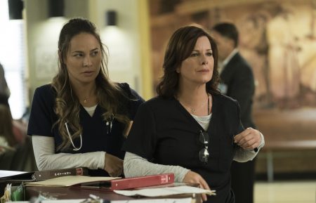 Moon Bloodgood and Marcia Gay Harden in Code Black