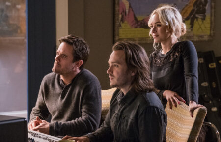 Nashville - Charles Esten, Jonathan Jackson, and Hayden Panettiere at a soundboard