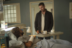 Kyle Schmid as Caulder, Barry SLoane as Bear in SIX - 'SeeSaw'