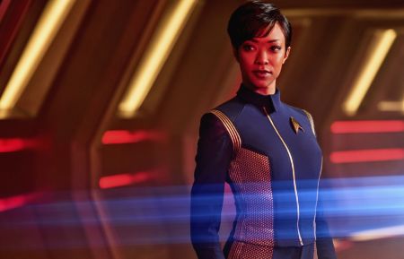 Pictured: Sonequa Martin-Green as First Officer Michael Burnham. STAR TREK: DISCOVERY coming to CBS All Access. Photo Cr: James Dimmock © 2017 CBS Interactive. All Rights Reserved.