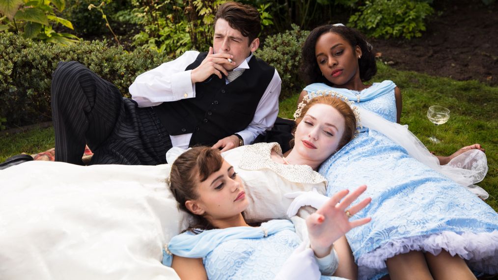 Ordeal by Innocence - Ella Purnell as Hester, Eleanor Tomlinson as Mary Argyll, Crystal Clarke as Tina, Anthony Boyle as Jack Argyll