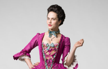 Harlots - Jessica Brown-Findlay - HARLOTS -- Set against the backdrop of 18th century Georgian London, Harlots is a powerful family drama offering a brand-new take on the citys most valuable commercial activity  sex. Based on the stories of real women, the series follows Margaret Wells and her daughters as she struggles to reconcile her roles as mother and brothel owner. When her business comes under attack from Lydia Quigley, a rival madam with a ruthless streak, Margaret will fight back, even if it means putting her family at risk. Charlotte Wells (Jessica Brown-Findlay), shown.