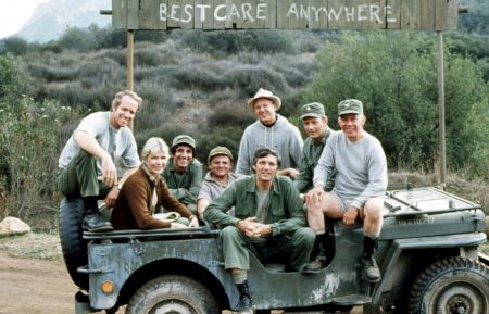 The cast of M*A*S*H - Mike Farrell, Loretta Swit, Jamie Farr, Gary Burghoff, William Christopher, Alan Alda, David Ogden Stiers, Harry Morgan