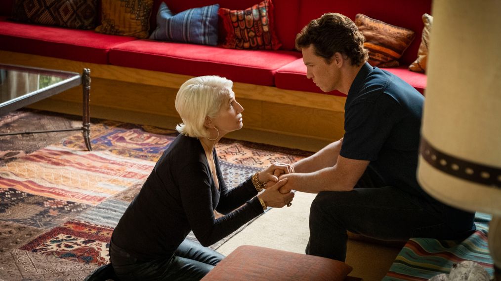 Ellen Barkin as Smurf and Shawn Hatosy as Pope in Animal Kingdom