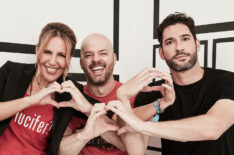 Ildy Modrovich, Joe Henderson, and Tom Ellis of Lucifer