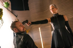 Elliot Crowan and Wallis Day on the set of Krypton - 'Transformation'