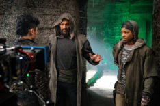Colin Salmon as Dru-Zod and Ann Ogbomo as Jayna-Zod behind the scenes of Krypton - 'Savage Night'