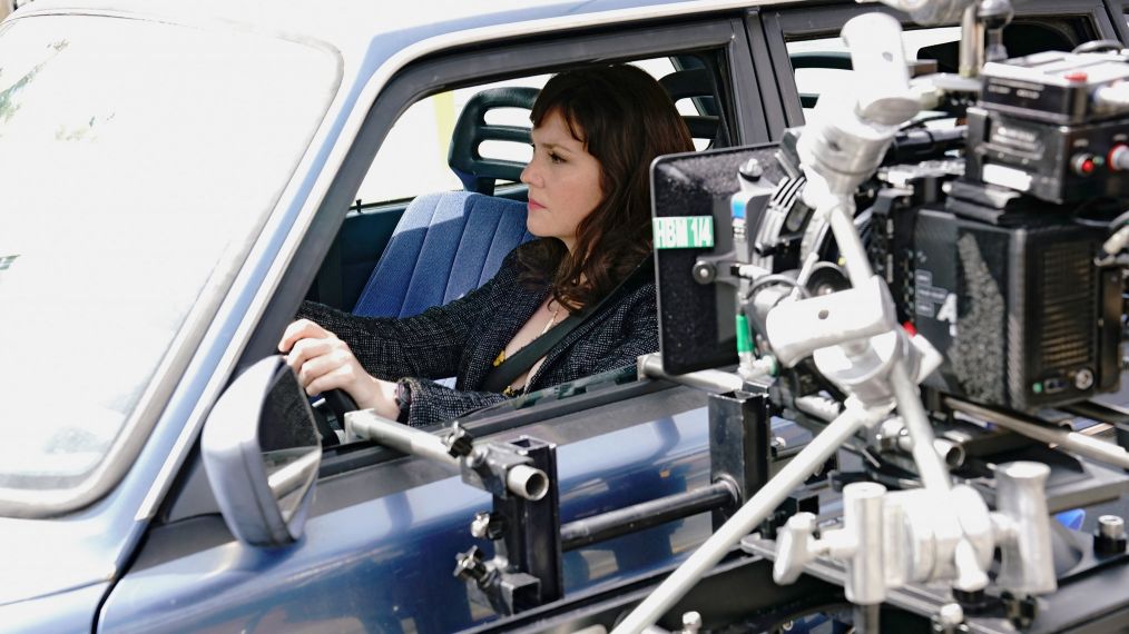 Melanie Lynskey on the set of Castle Rock