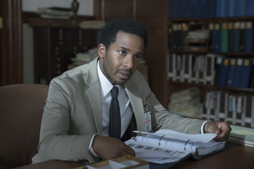 CASTLE ROCK -- "Severance" - Episode 101 - An anonymous phone call lures death-row attorney Henry Denver back to his home town of Castle Rock, Maine. Henry Deaver (Andre Holland) shown. (Photo by: Patrick Harbron/Hulu)