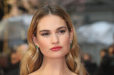Lily James attends 'The Guernsey Literary And Potato Peel Pie Society' World Premiere