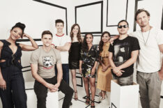 Candice Patton, Hartley Sawyer, Grant Gustin, Danielle Panabaker, Danielle Nicolet, Jessica Parker Kennedy, Carlos Valdes and Tom Cavanagh of The Flash at Comic-Con