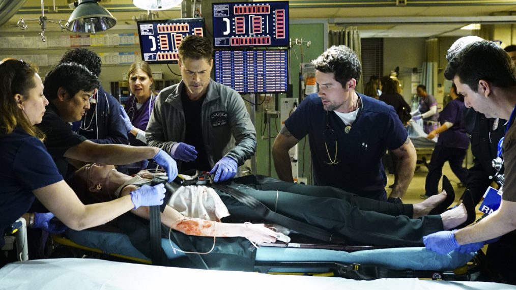 'The Business of Saving Lives' -- Angels Memorial descends into chaos when a plane crashes into the eighth floor. Also, it is up to Mario to save Noa's life when she has a car accident. In addition, Willis admits to Rox that he needs her in his life, and the doctors gather in court to support Leanne for her custody hearing, on the series finale of CODE BLACK, Wednesday, July 18 (10:00-11:00 PM, ET/PT) on the CBS Television Network. Pictured: Rob Lowe (Col. Ethan Willis), Benjamin Hollingsworth (Dr. Mario Savetti) Photo: Sonja Flemming/CBS é2017 CBS Broadcasting, Inc. All Rights Reserved