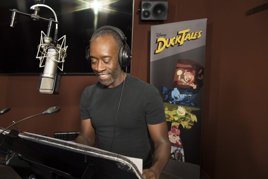 DUCKTALES - Don Cheadle recording for the role of Donald Duck's voicebox in Disney's "Ducktales." (Disney Channel/Todd Wawrychuk) DON CHEADLE