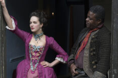 Charlotte Wells (Jessica Brown Findlay) and William North (Danny Sapani) in Harlots