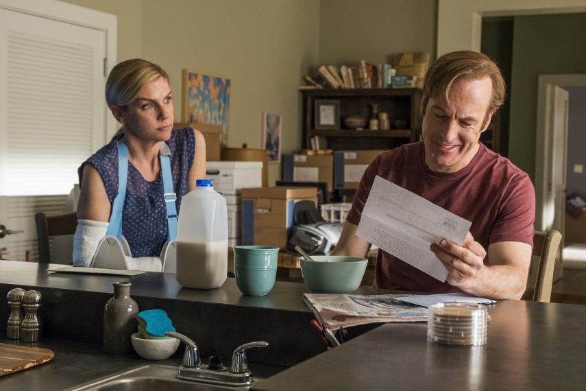 Rhea Seehorn as Kim Wexler, Bob Odenkirk as Jimmy McGill - Better Call Saul _ Season 4, Episode 3 - Photo Credit: Nicole Wilder/AMC/Sony Pictures Television
