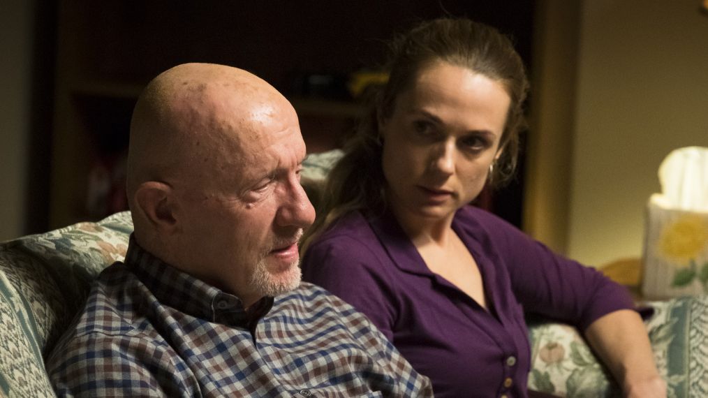 Jonathan Banks as Mike Ehrmantraut, Kerry Condon as Stacey - Better Call Saul _ Season 4, Episode 4 - Photo Credit: Nicole Wilder/AMC/Sony Pictures Television