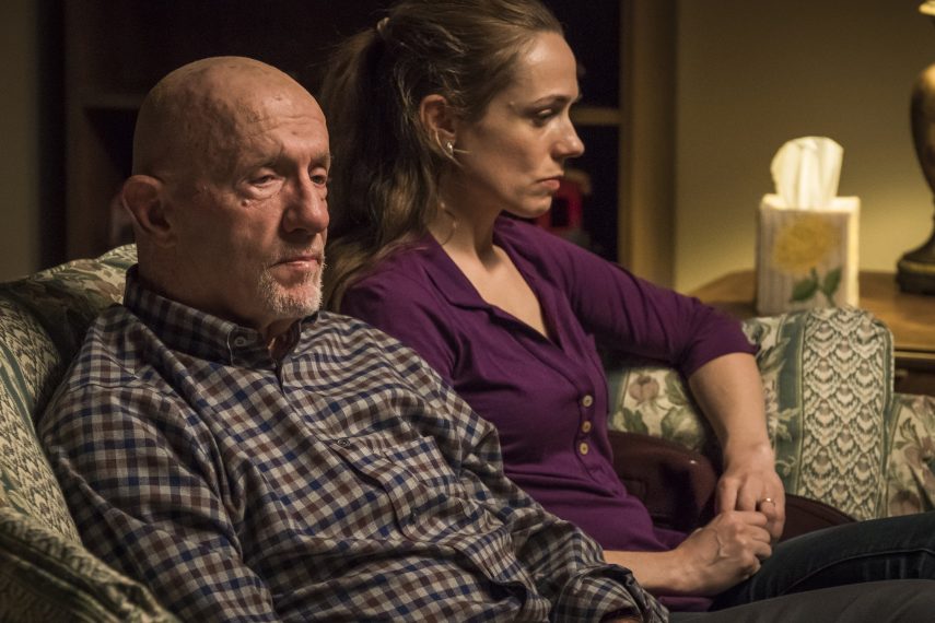 Jonathan Banks as Mike Ehrmantraut, Kerry Condon as Stacey - Better Call Saul _ Season 4, Episode 4 - Photo Credit: Nicole Wilder/AMC/Sony Pictures Television