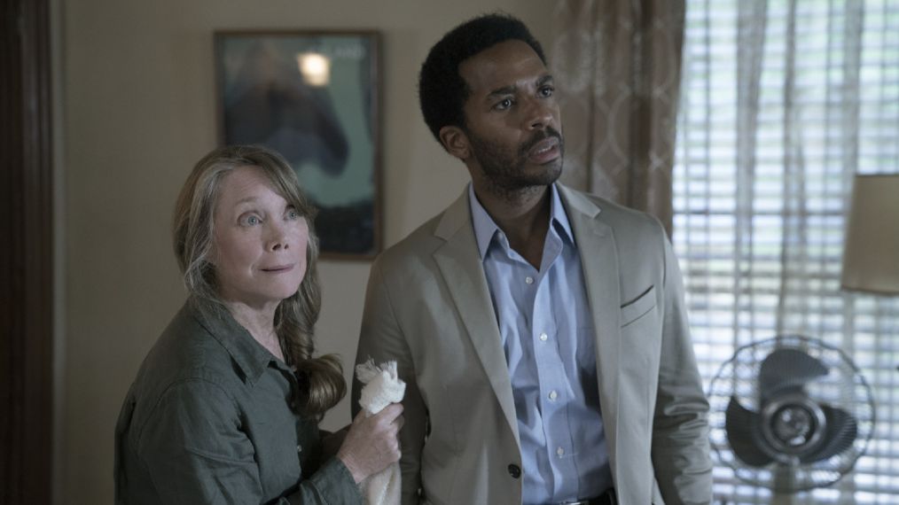 CASTLE ROCK -- 'Severance' - Episode 101 - An anonymous phone call lures death-row attorney Henry Denver back to his home town of Castle Rock, Maine. Ruth Deaver (Sissy Spacek) and Henry Deaver (Andre Holland) shown. (Photo by: Patrick Harbron/Hulu)