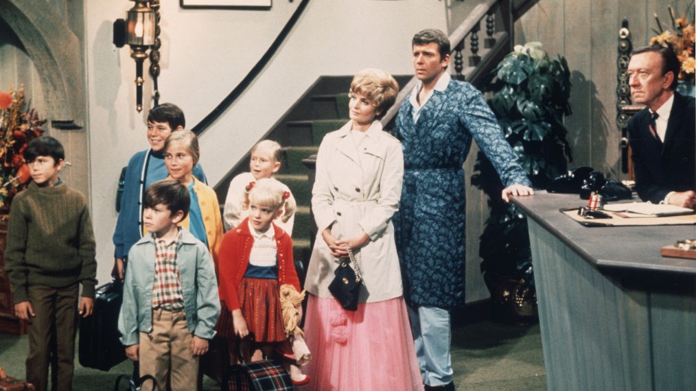 'The Brady Bunch' Stand In Hotel Lobby.