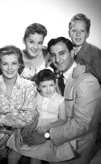 The Danny Thomas Show - Marjorie Lord as Kathy Williams, Sherry Jackson (age 15) as Terry Williams, Angela Cartwright (almost age 5) as Linda Williams, Danny Thomas as Danny Williams, and Rusty Hamer (age 10) as Rusty Williams