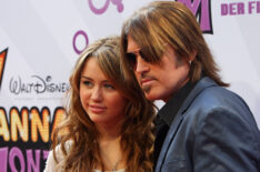 Miley Cyrus and father Billy Ray Cyrus and 'Hannah Montana: The Movie' - Munich Premiere