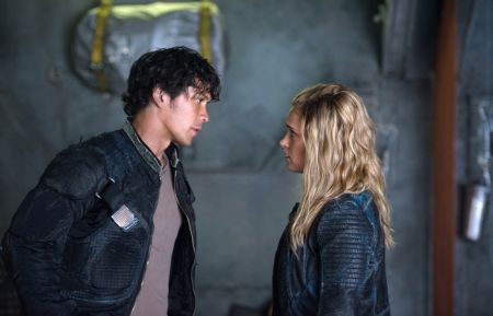 Bob Morley as Bellamy and Eliza Taylor as Clarke on The CW's 'The 100' - 'The Four Horsemen'
