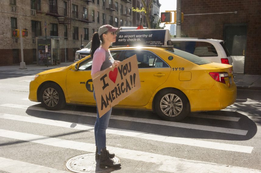 I LOVE YOU, AMERICA -- Sarah discusses the rise of nationalism, shares her vision for America and meets a variety of different New Yorkers hitchhiking around the Big Apple. Patton Oswalt is her guest. Sarah Silverman, shown. (Photo by: Erin Simkin/Hulu)