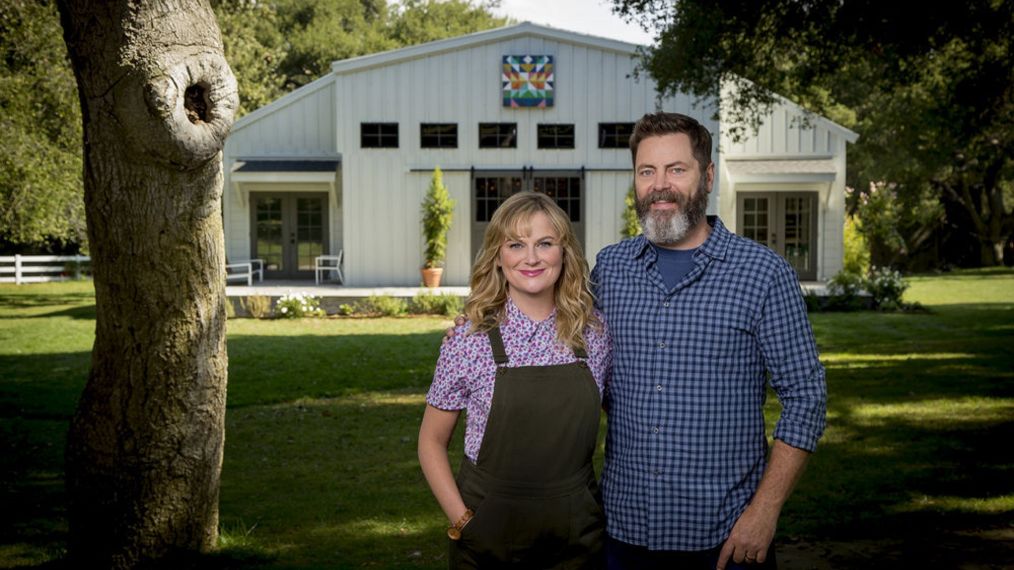 MAKING IT -- Season:1 -- Pictured: (l-r) Amy Poehler , Nick Offerman -- (Photo by: Paul Drinkwater/NBC)